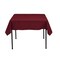 1 Yard Burgundy Square Tablecloth Washable Polyester for Square or Round Tables 60 x 60 Inch Width